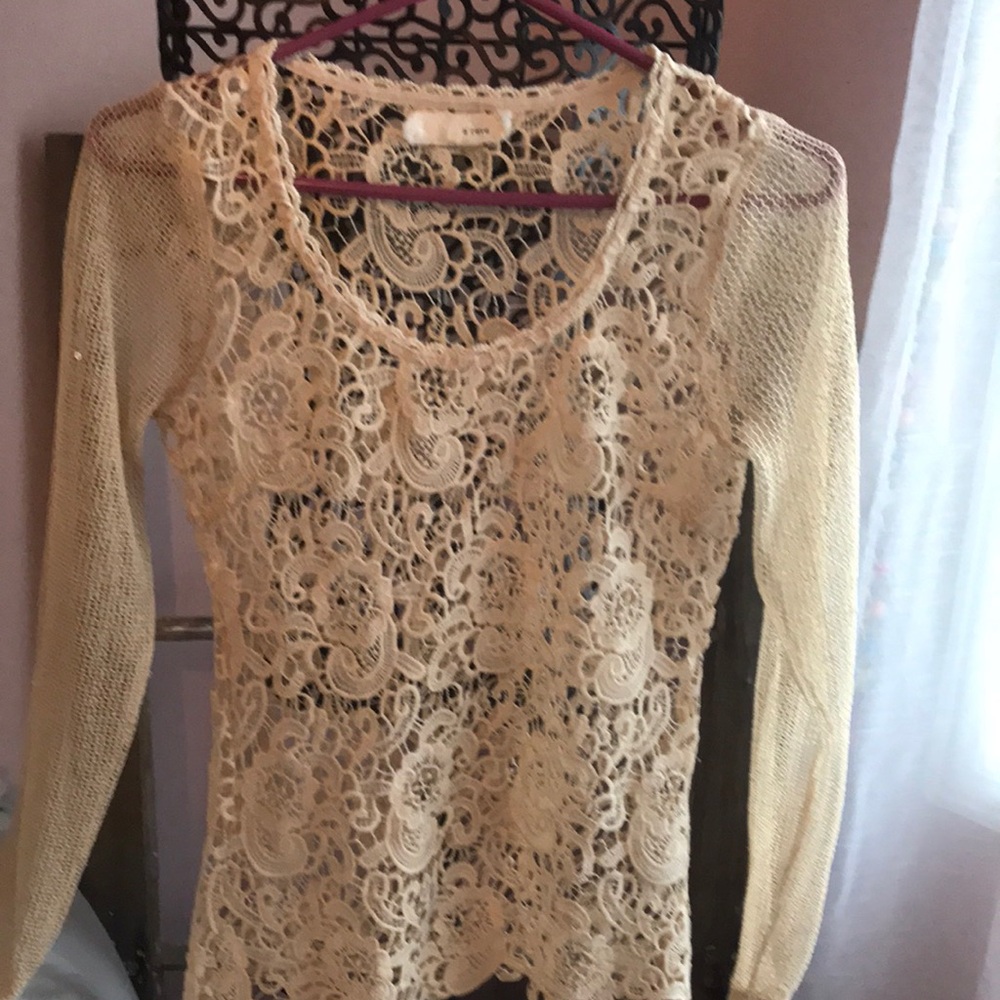 Elegant Cream Lace Women's Top